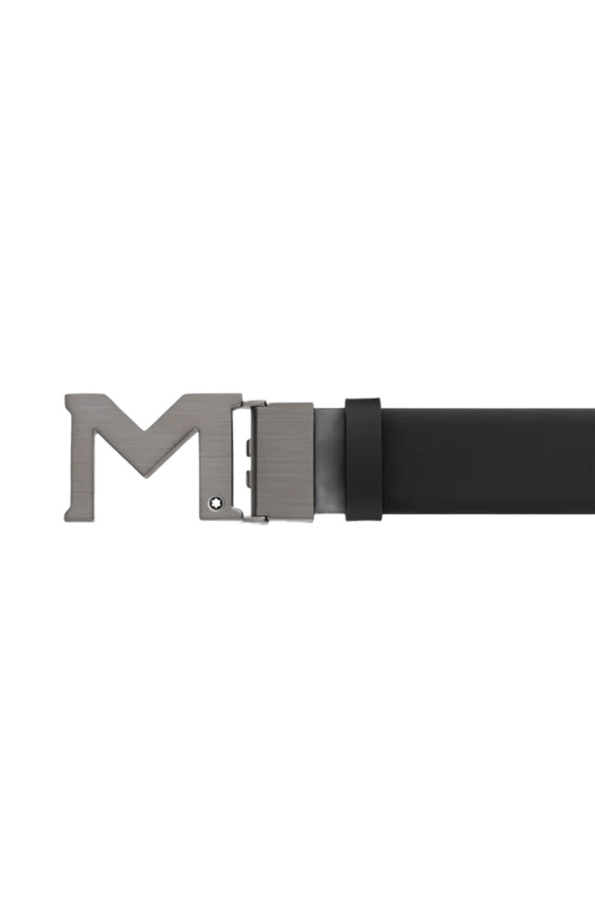 Montblanc buckle black 35 mm leather belt
