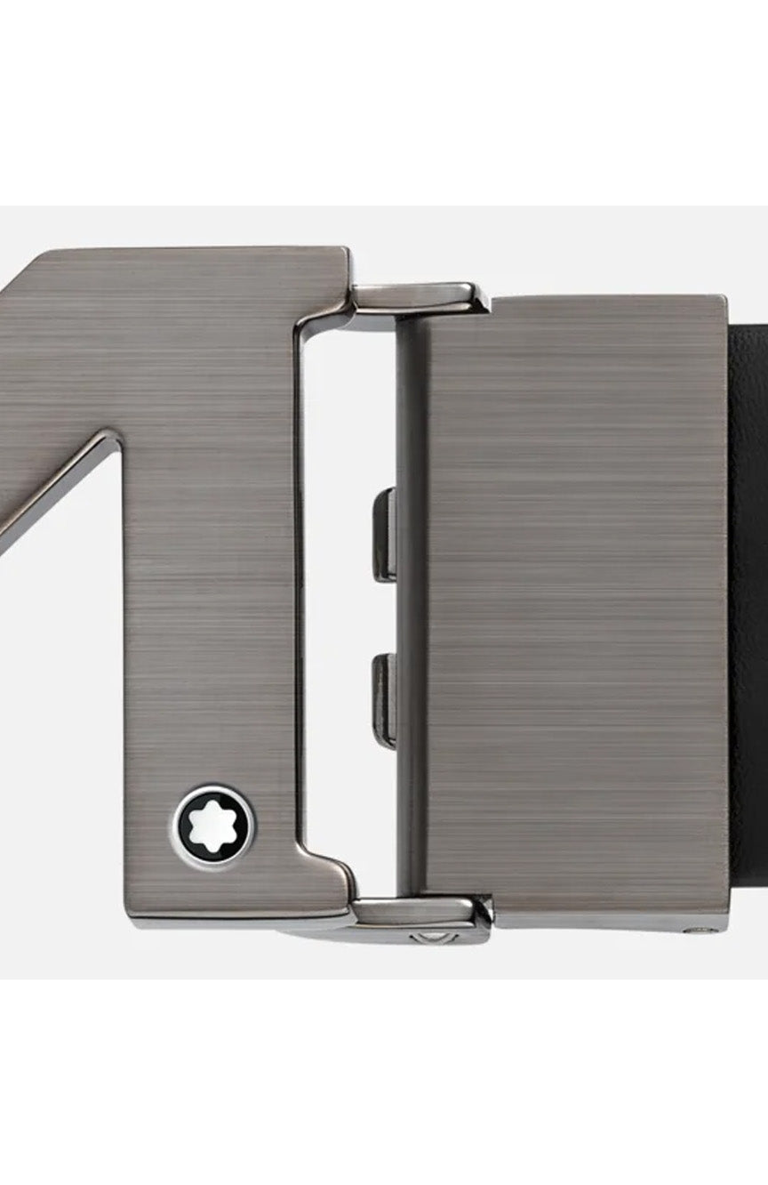 Montblanc buckle black 35 mm leather belt
