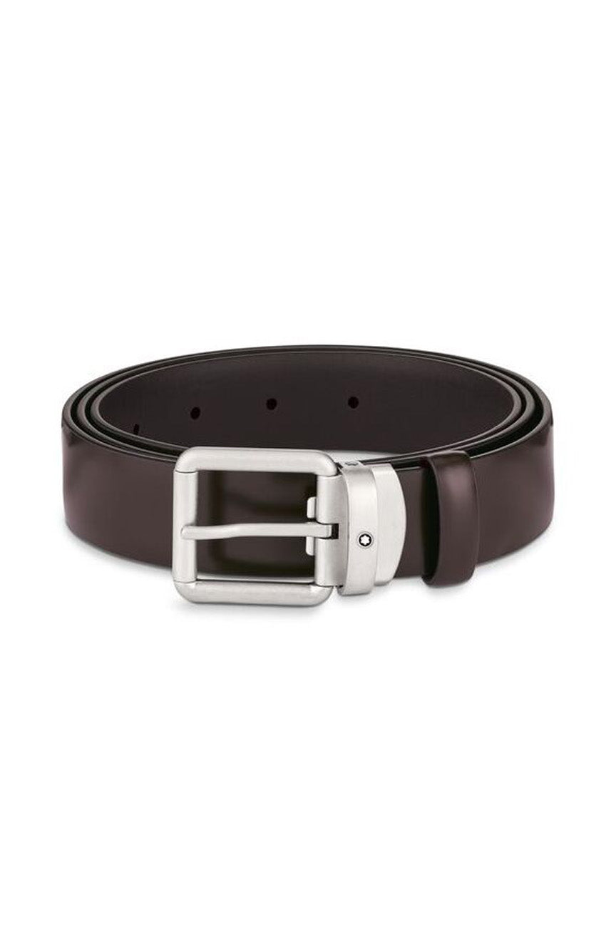 Montblanc Brushed brown 30 mm leather belt