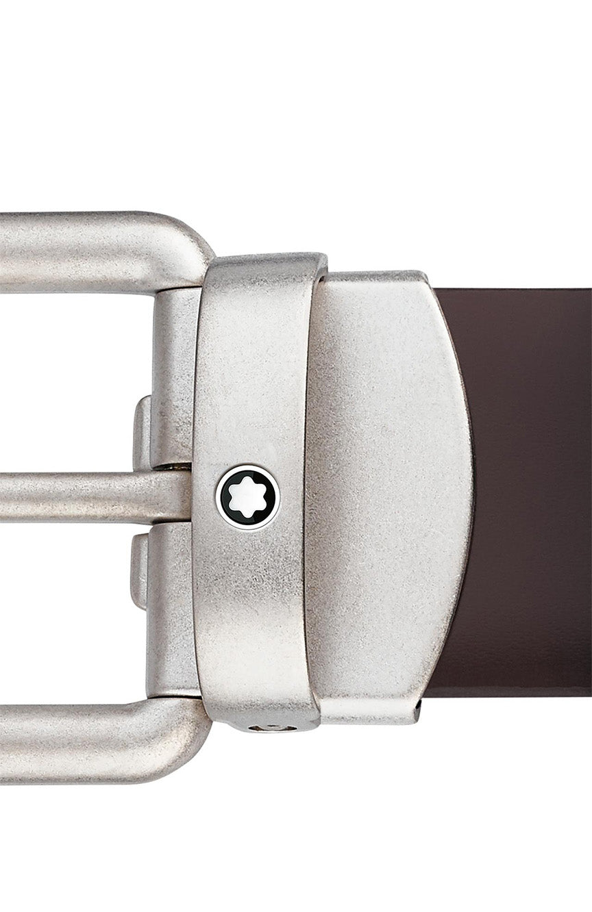 Montblanc Brushed brown 30 mm leather belt