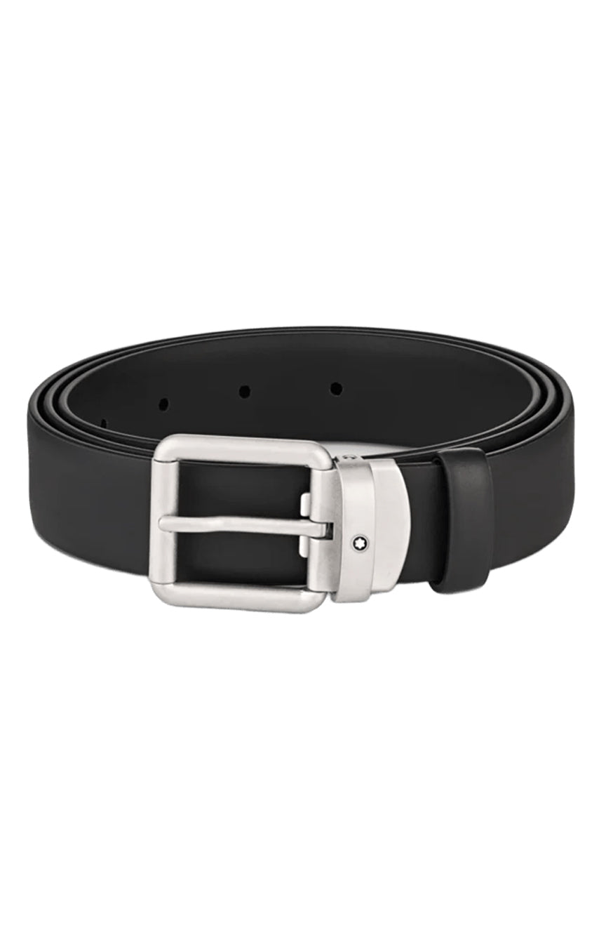 Montblanc Black 30 mm leather belt