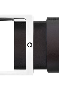 Montblanc Brown/Grey 35 mm reversible leather belt Rectangular