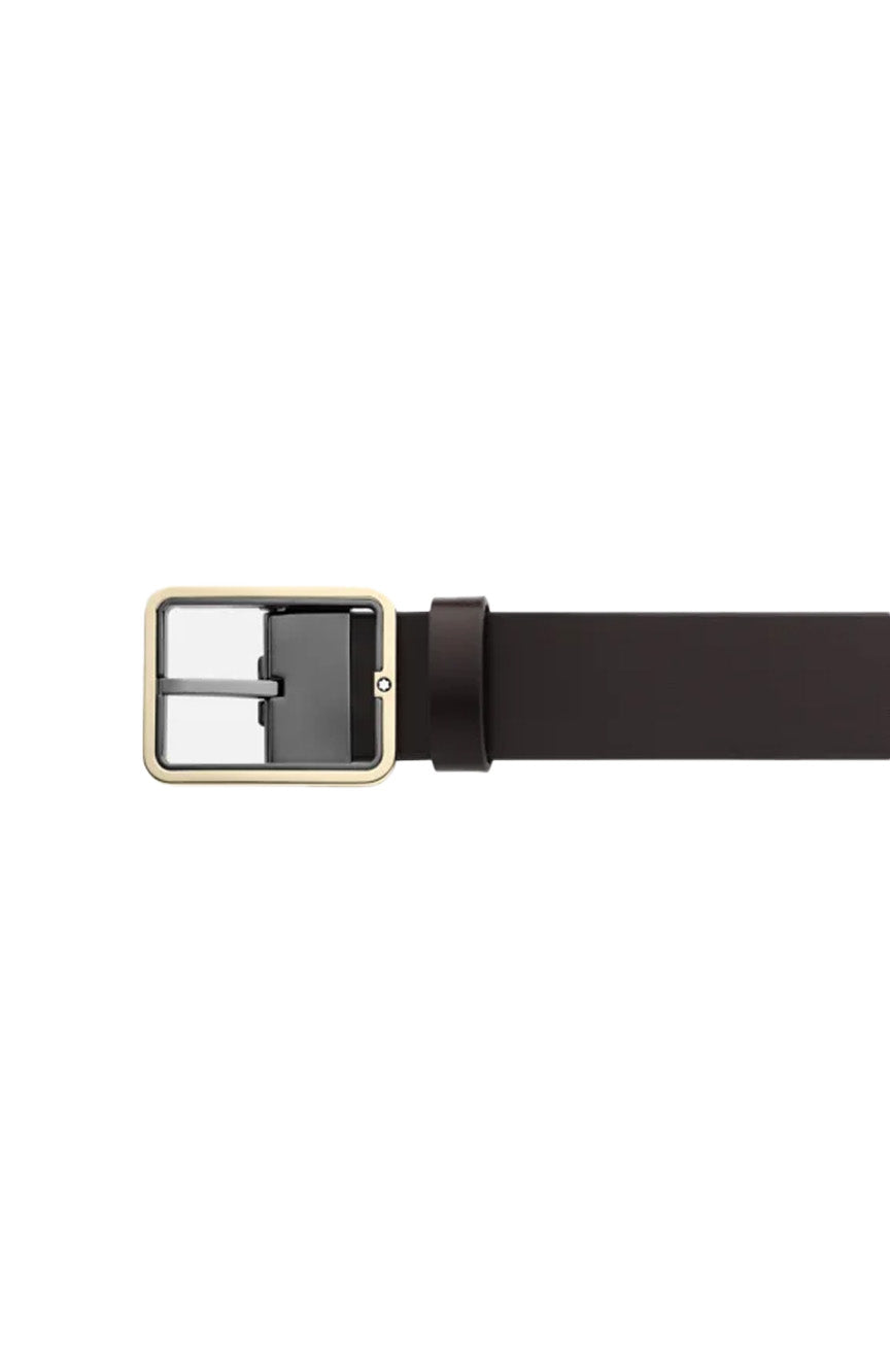 Montblanc Brown/grey 35 mm reversible leather belt