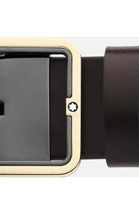 Montblanc Brown/grey 35 mm reversible leather belt