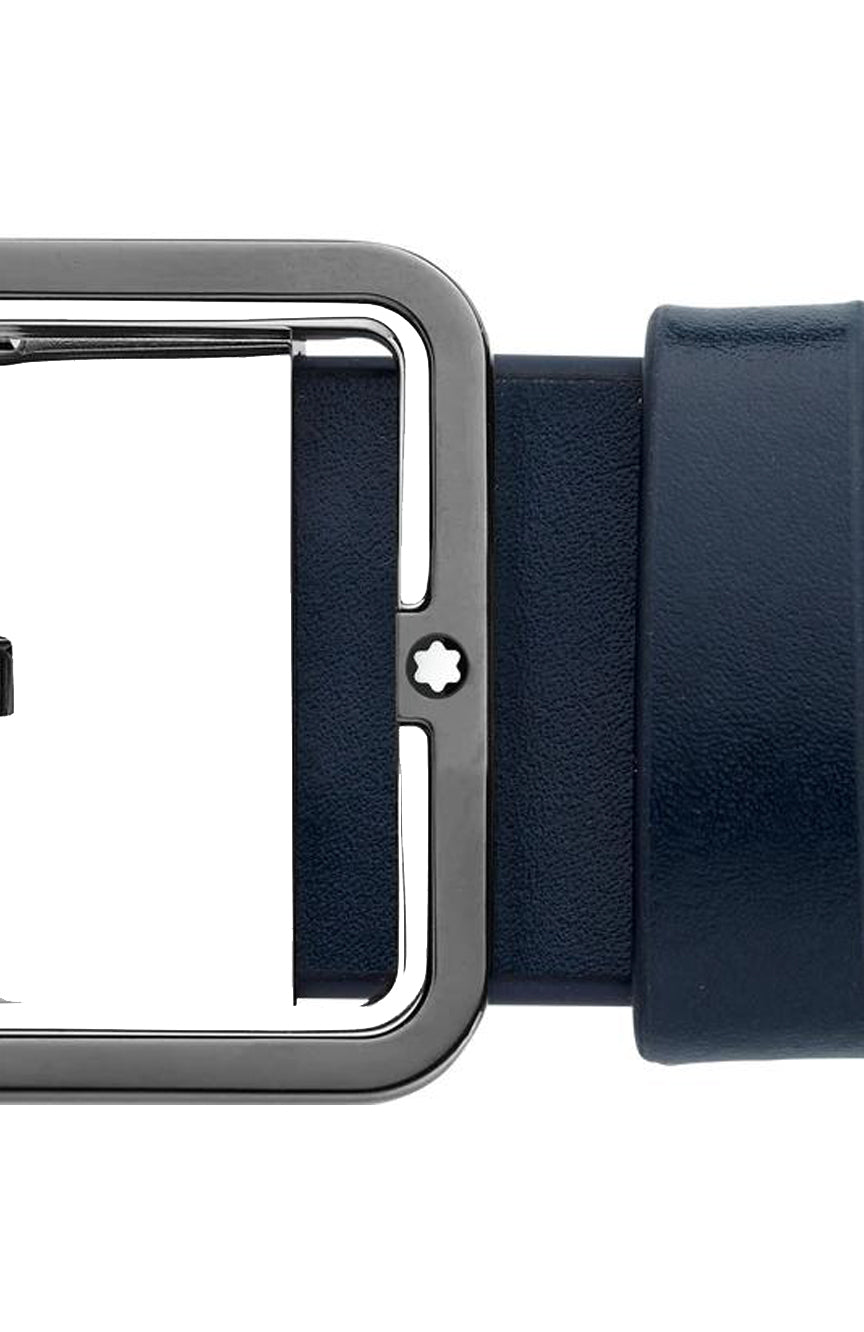 Montblanc Blue/grey 35 mm reversible leather belt
