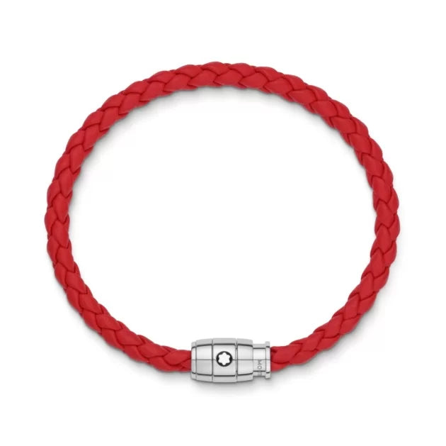 Montblanc Bracelet Red rings Leather & Steel, 60