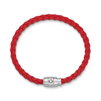 Montblanc Bracelet Red rings Leather & Steel, 60