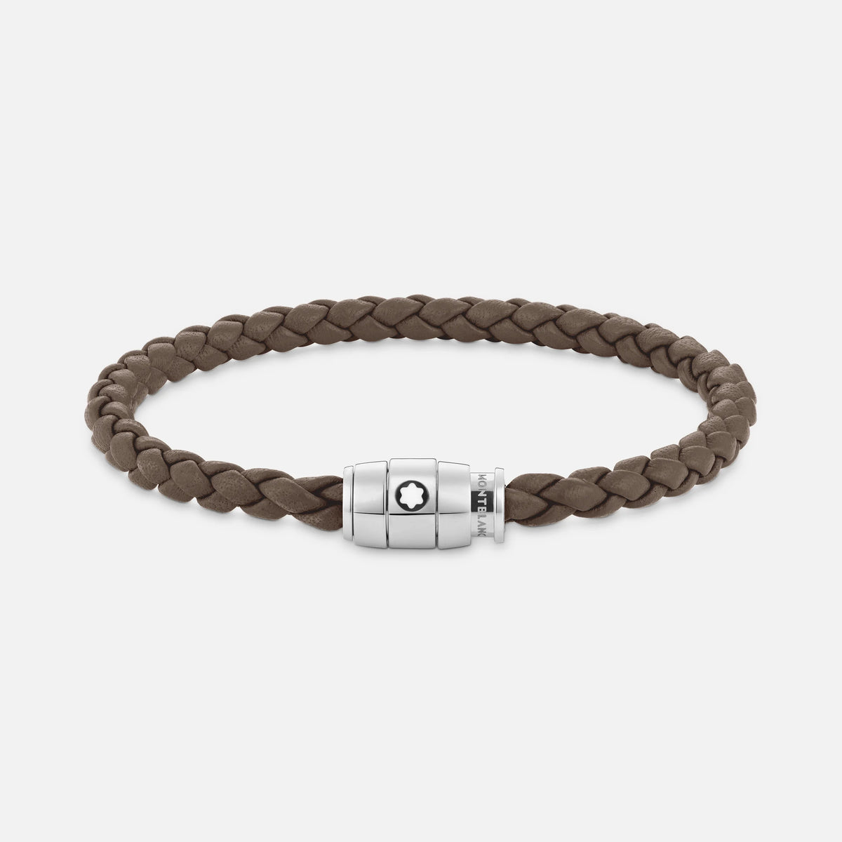 MontBlanc Bracelet Steel 3 rings Meisterstück collection in mastic leather
