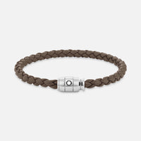 MontBlanc Bracelet Steel 3 rings Meisterstück collection in mastic leather