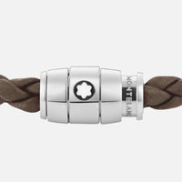 MontBlanc Bracelet Steel 3 rings Meisterstück collection in mastic leather