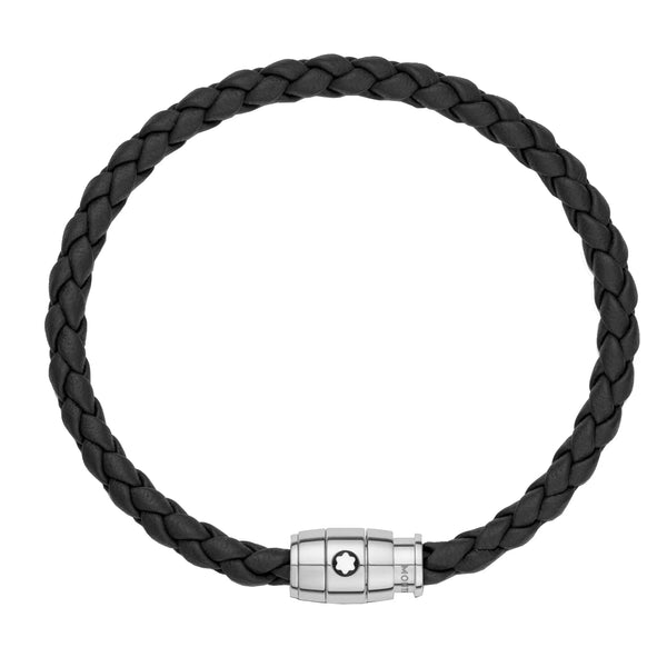 Montblanc Bracelet Black rings Leather & Steel, 63