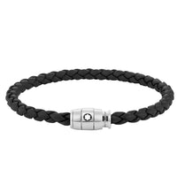 Montblanc Bracelet Black rings Leather & Steel, 63