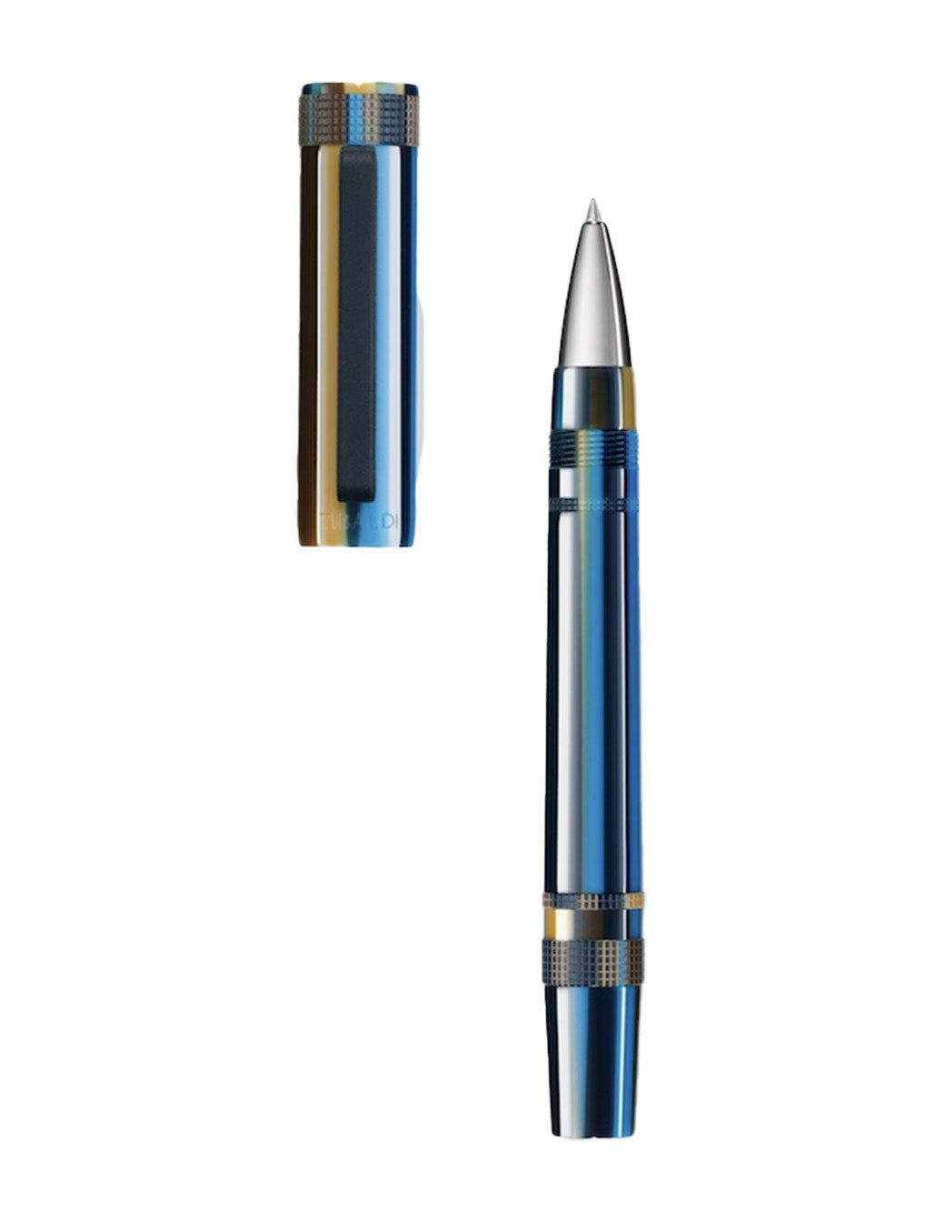 Tibaldi Baiadera Blue Resin Rollerball Pen With Rubber Clip