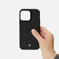 غطاء هاتف صلب من Montblanc Sartorial لهاتف Apple iPhone 15 Pro Max