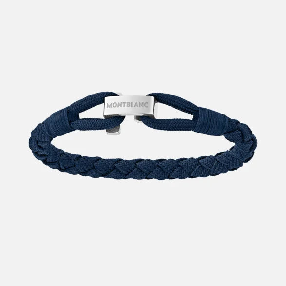 سوار Montblanc Wrap Me باللون الأزرق من النايلون والفولاذ