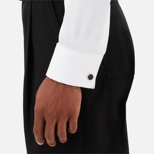 Montblanc Cufflinks steel 5N PVD glass inlay