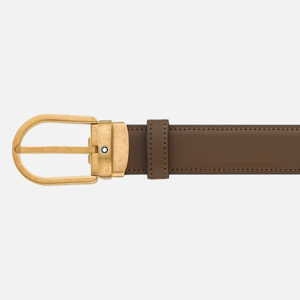 Montblanc Horseshoe buckle brown 30 mm leather belt