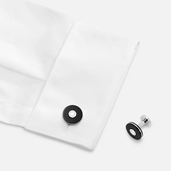 Montblanc Cufflinks, Round, Steel, Resin, PIX
